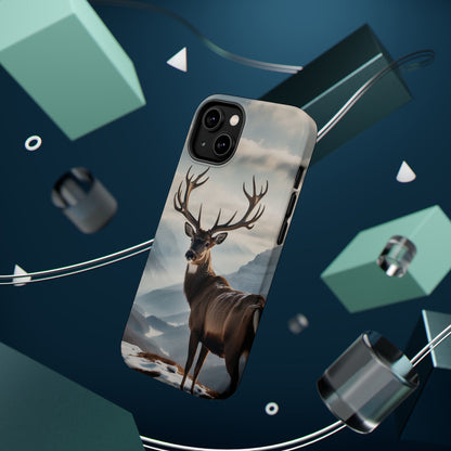 Alpine Majesty: Stag in Snow – MagSafe iPhone Case