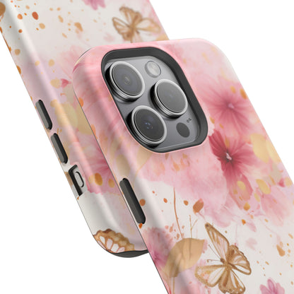 Blush Pink Floral Butterfly - MagSafe iPhone Case