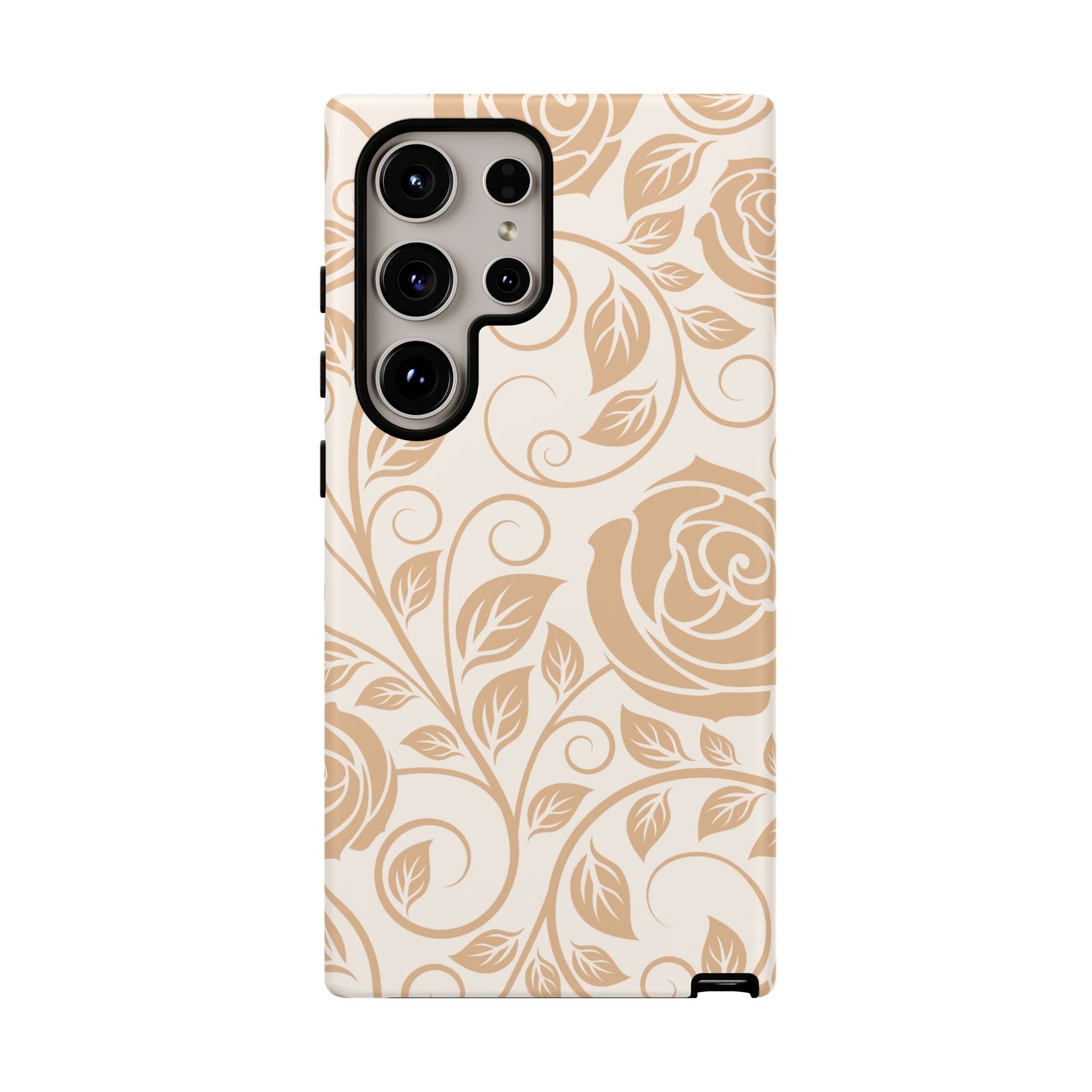 Vintage Rose Vine Tough Samsung Galaxy Case – Elegant Floral Pattern with Dual-Layer Protection