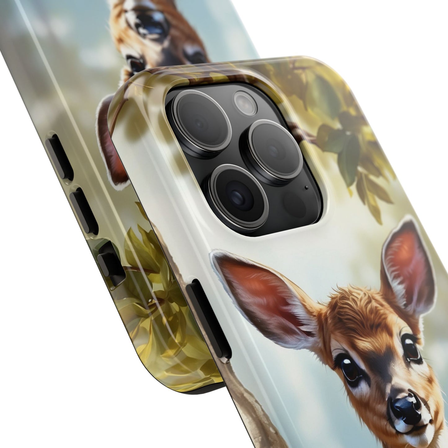 Whimsical Fawn in a Sunlit Forest iPhone Case