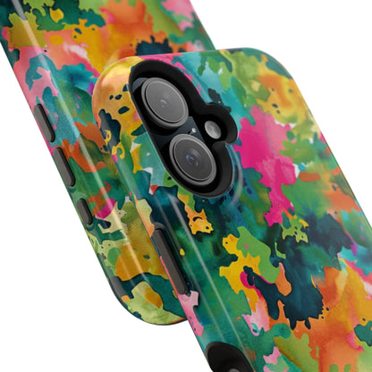 Vibrant Watercolor Splash MagSafe Case – Colorful Abstract Design with MagSafe Compatibility