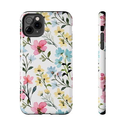 Watercolor Floral Bliss – iPhone Series Case with Pastel Flower Design