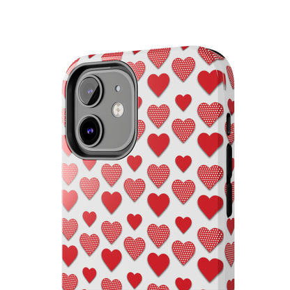 Red & Polka Dot Hearts iPhone Case