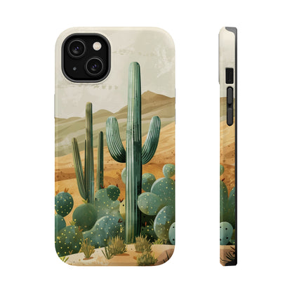 Desert Oasis MagSafe iPhone Case - Embrace the Western Spirit With Cactuses For Your iPhone 15, 14, 13, Pro, Plus, & Pro Max