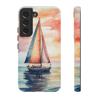 Sailboat Sunset Samsung Galaxy Case – Vibrant Watercolor Design