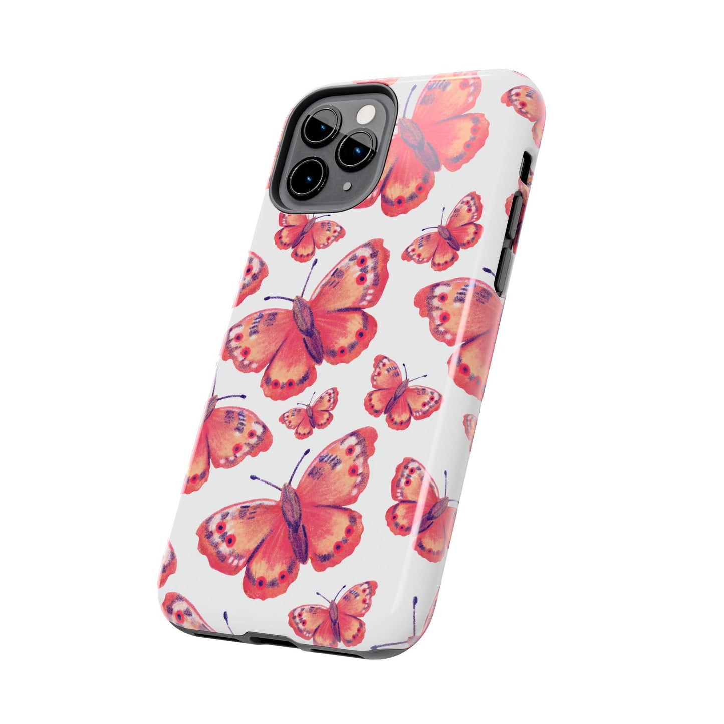 Coral Butterfly iPhone Case – Slim, Protective Design with Bold Watercolor Print