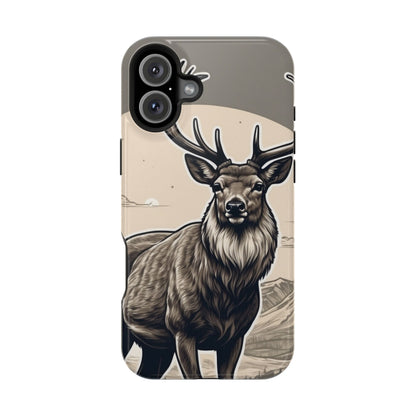 Monochrome Majesty – Regal Stag MagSafe iPhone Cases