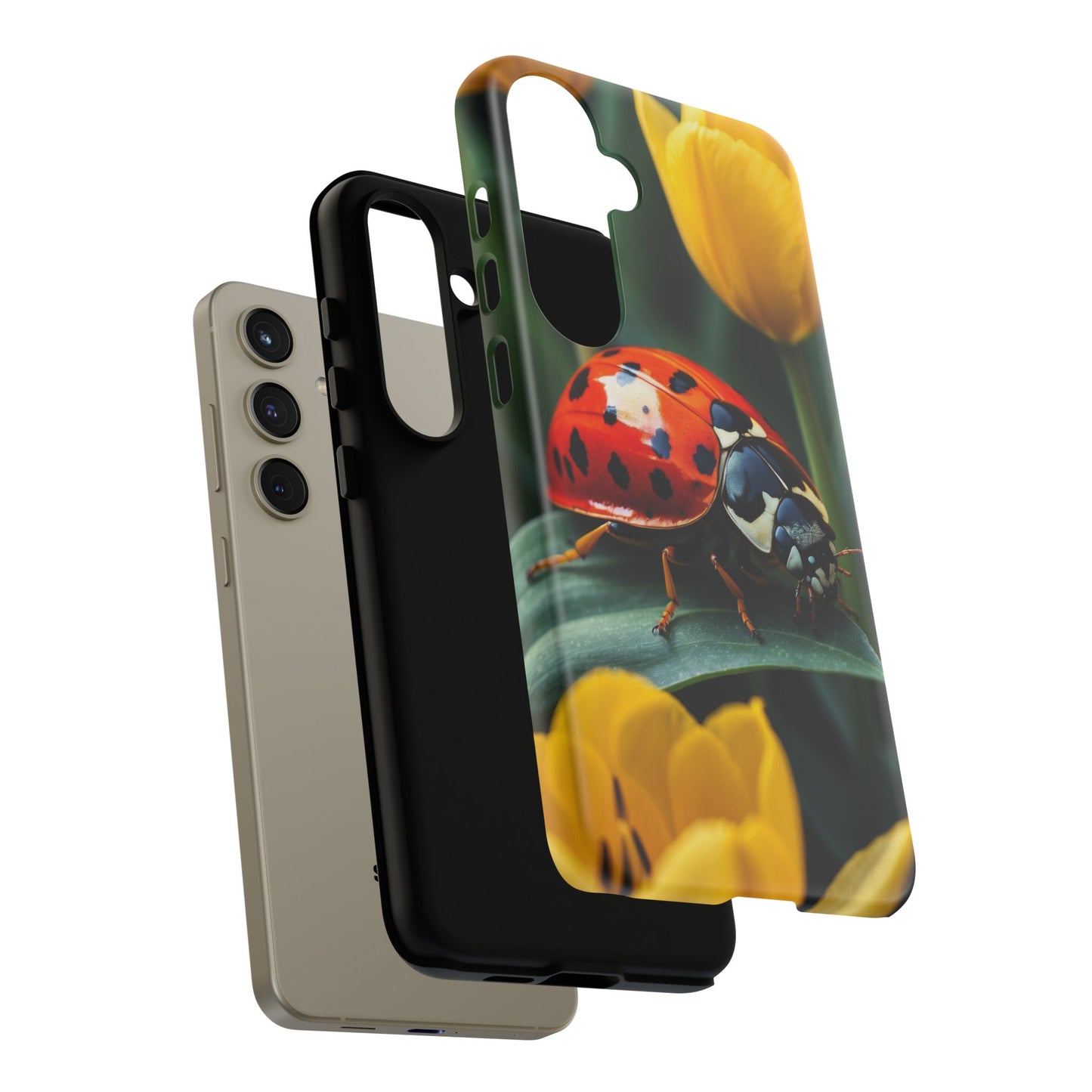 Samsung Galaxy Case: Vibrant Ladybug Amidst a Lush Yellow Flower Garden