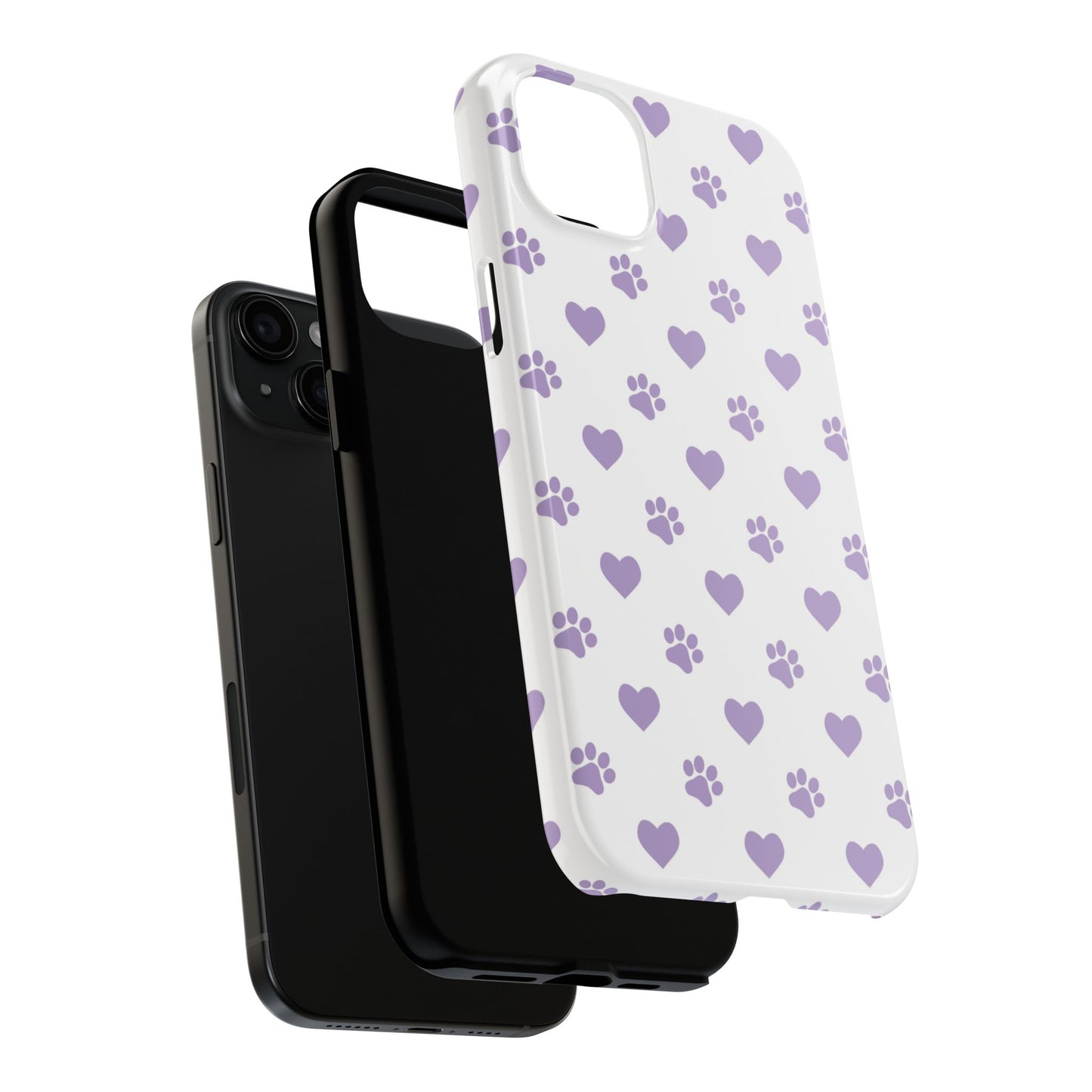 Paw Prints & Hearts – Cute and Durable iPhone Case for Animal Lovers