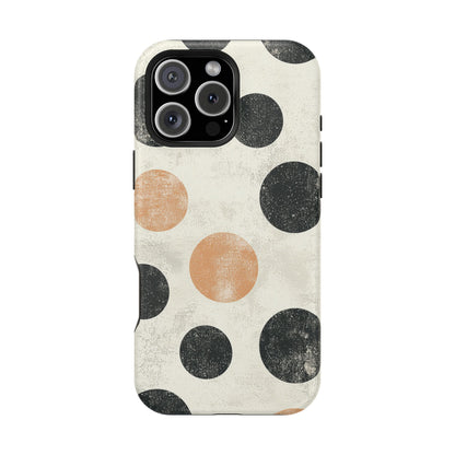 Vintage Polka Dot MagSafe iPhone Case - Retro Abstract Protective Cover