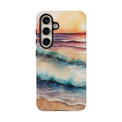 Sunset Waves Samsung Galaxy Case – Vibrant Watercolor Design