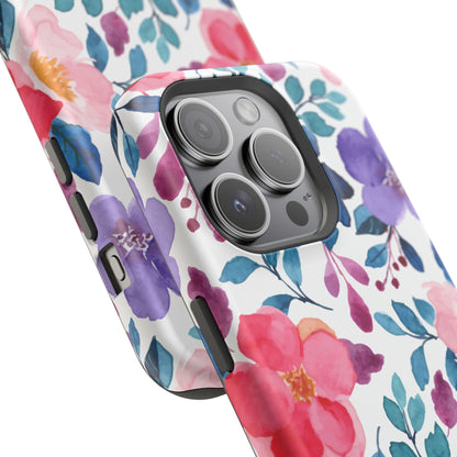 Mystic Bloom – MagSafe Case with Vibrant Watercolor Florals