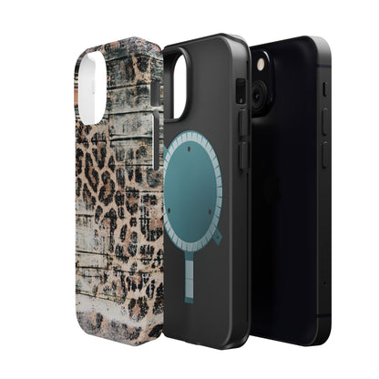 Rustic Leopard Wood Print - MagSafe iPhone Series Case