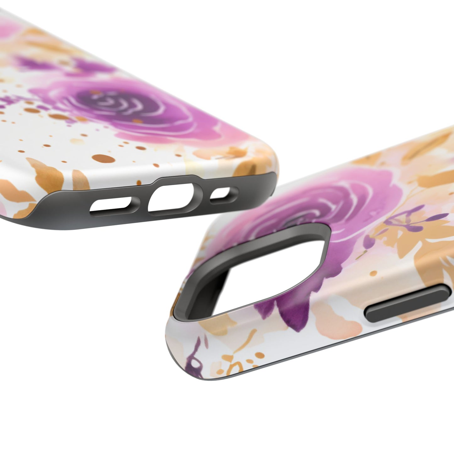 Soft Purple & Gold Floral Splash - MagSafe iPhone Series Case