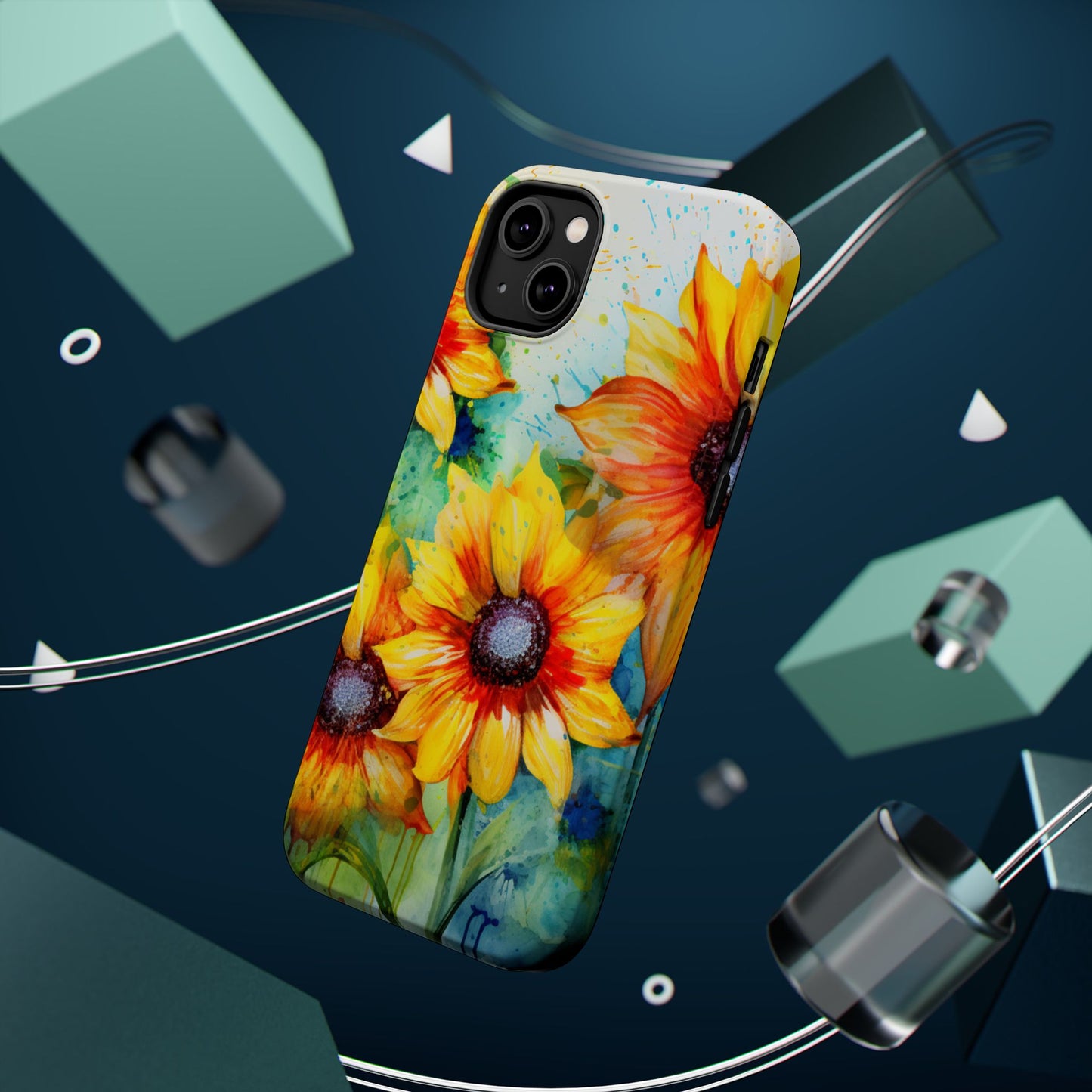 Watercolor Sunflower Splash - MagSafe iPhone Series Case