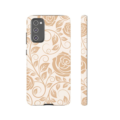 Vintage Rose Vine Tough Samsung Galaxy Case – Elegant Floral Pattern with Dual-Layer Protection