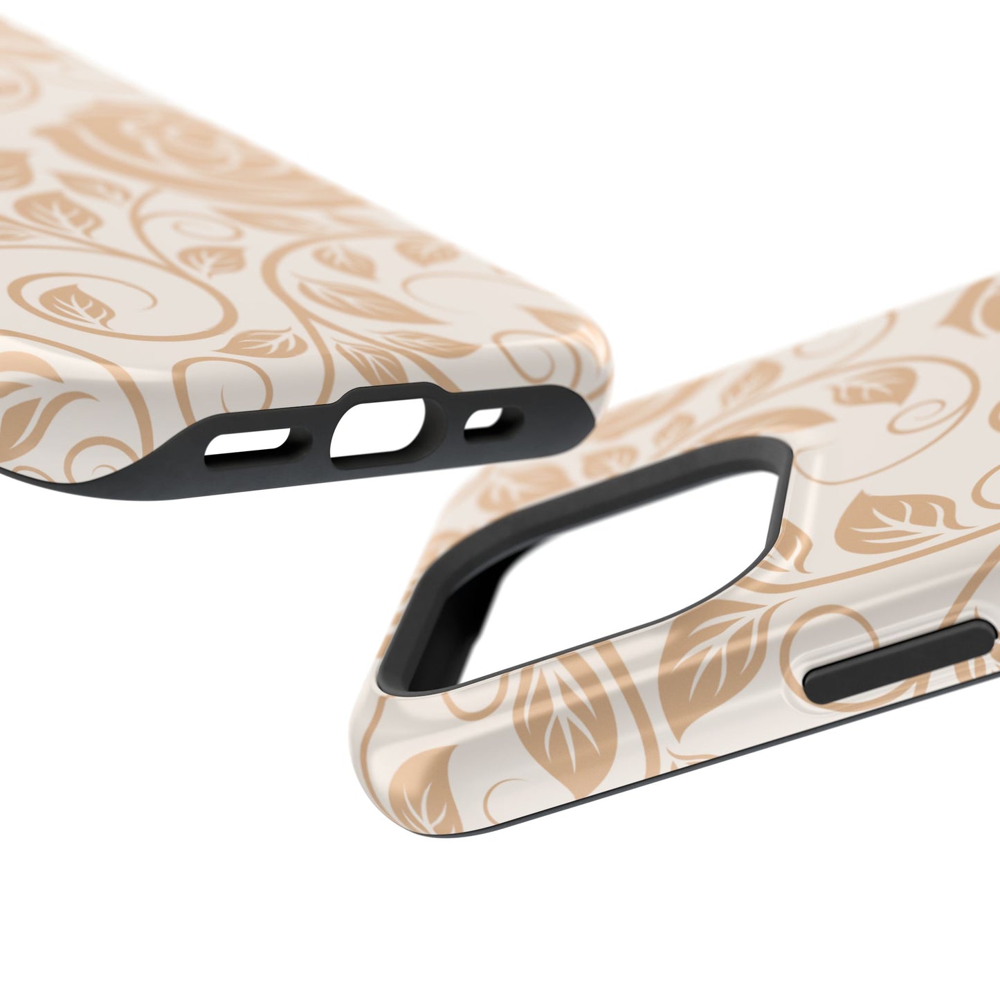 Vintage Rose Vine Tough MagSafe iPhone Case – Elegant Floral Pattern with Dual-Layer Protection