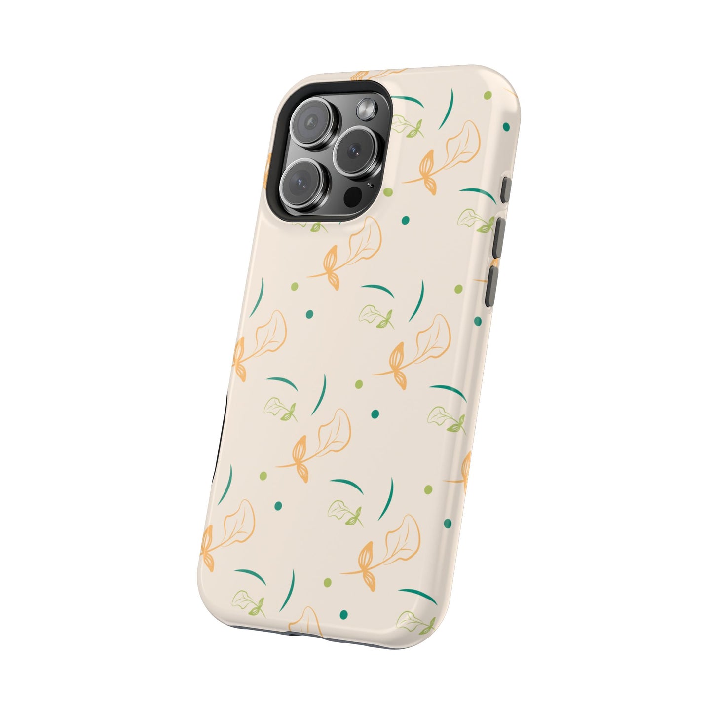 Soft Pastel Abstract Floral Tough MagSafe iPhone Case – Playful Minimalist Design with Dual-Layer Protection