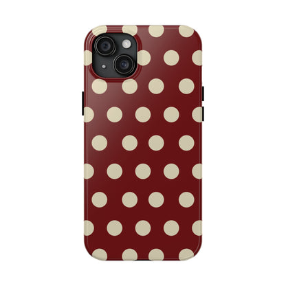 Classic Red & Cream Polka Dots - iPhone Case