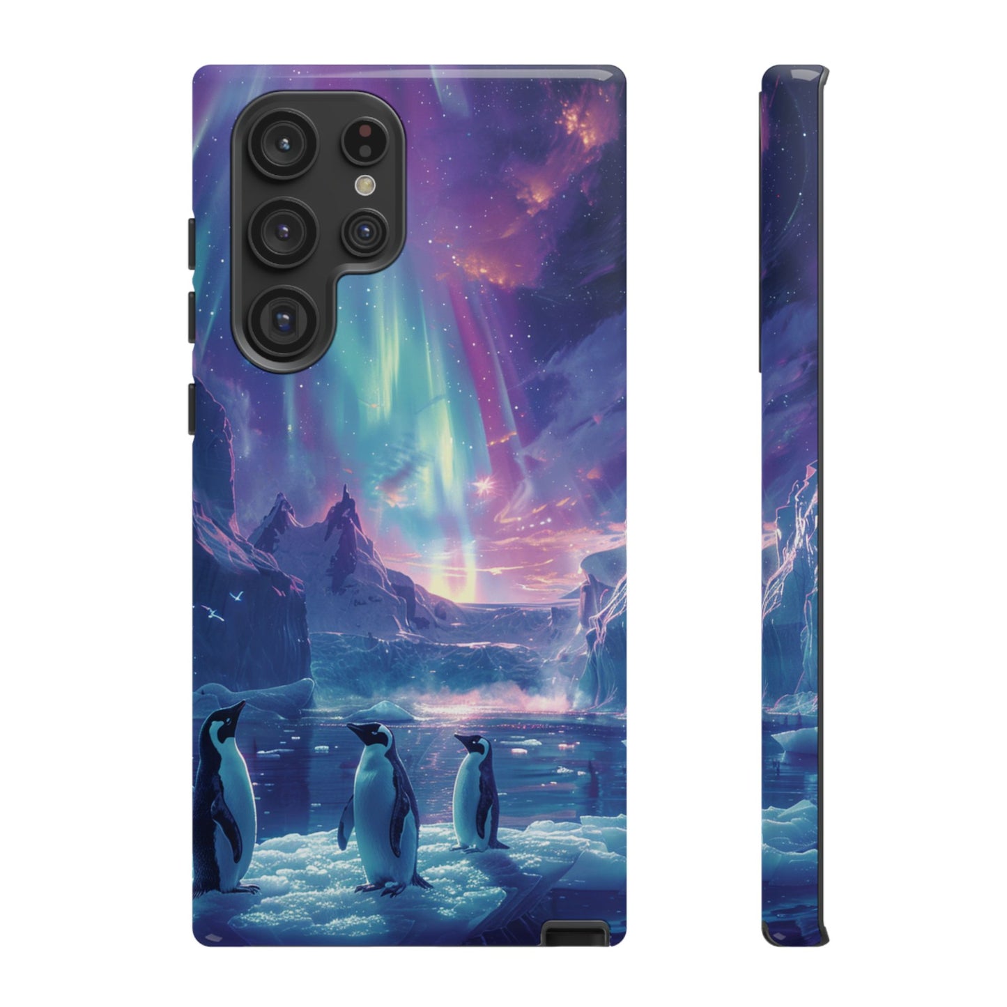 Penguin Parade Northern Lights iPhone Case