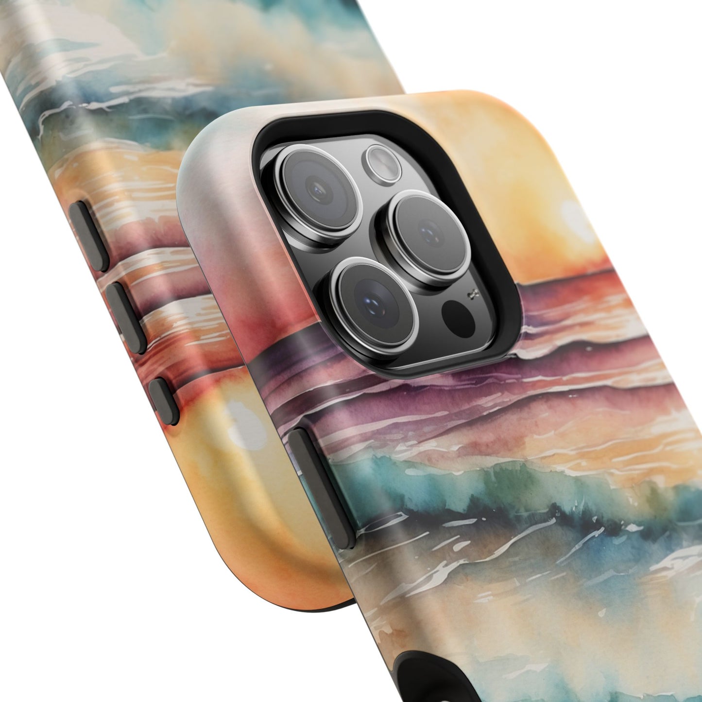 Sunset Waves MagSafe iPhone Case – Vibrant Watercolor Design