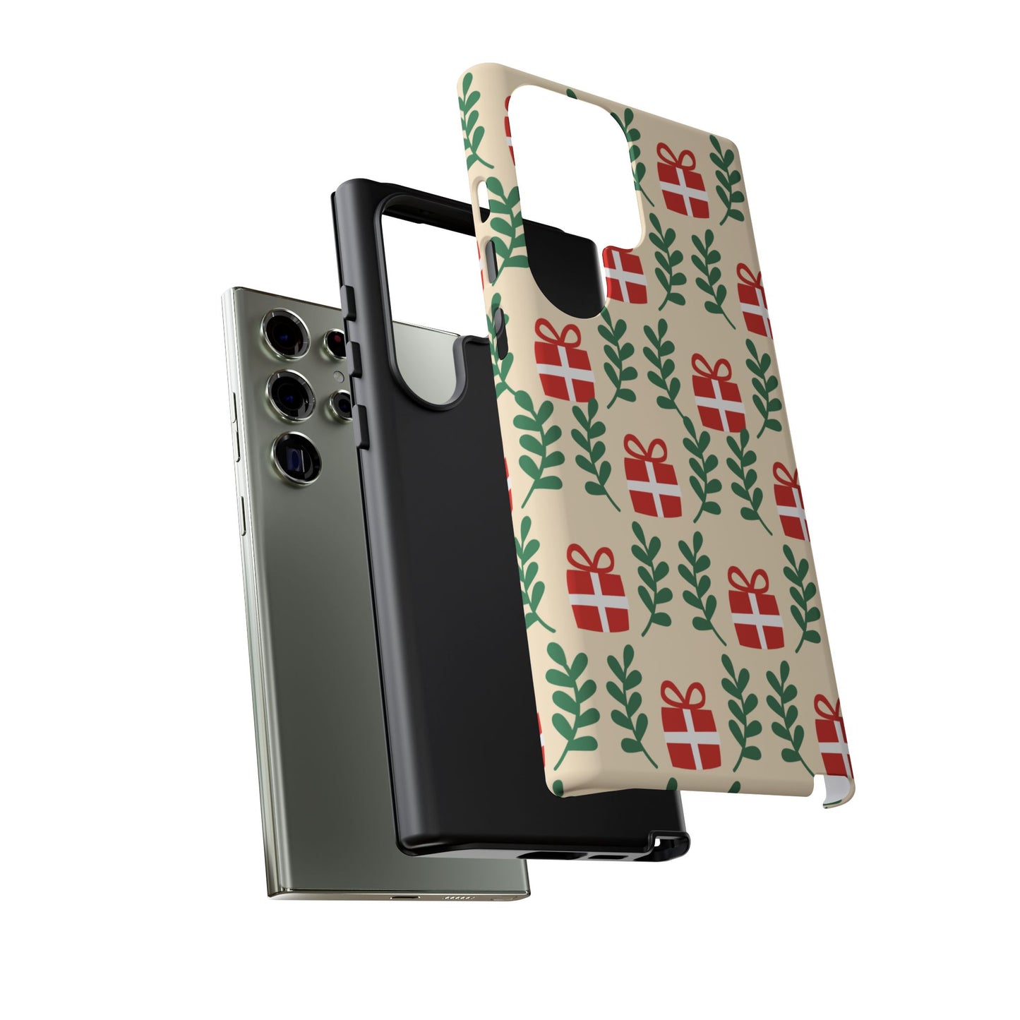 Samsung Galaxy Case: Holiday Cheer – Red Gifts & Green Leaves