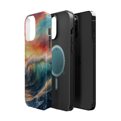 Ocean Wave Sunset MagSafe iPhone Case – Coastal Vibes Design