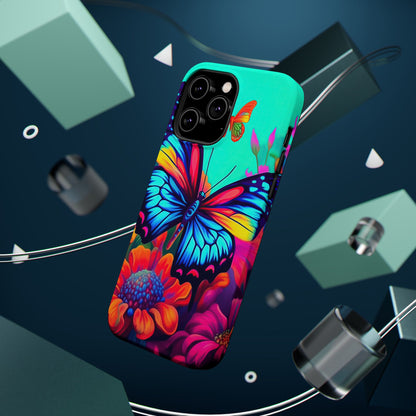 Vivid Butterfly & Floral Burst - MagSafe iPhone Case