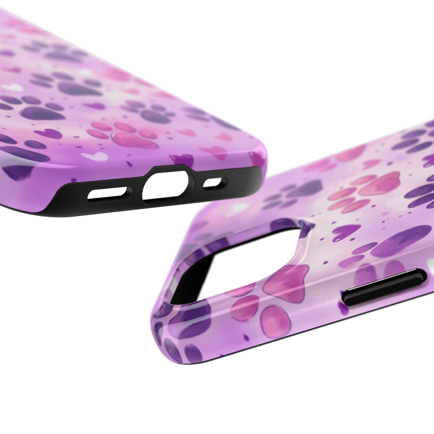 Purple Paw Print iPhone Case - Cute Pet-Themed Protective Cover