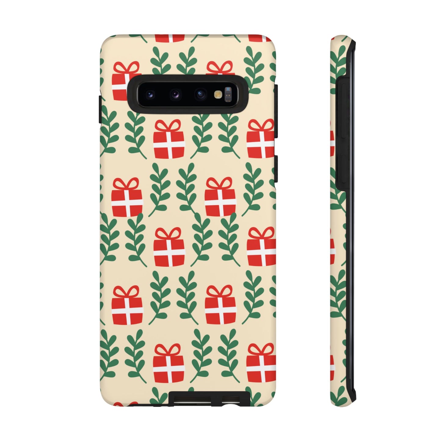 Samsung Galaxy Case: Holiday Cheer – Red Gifts & Green Leaves