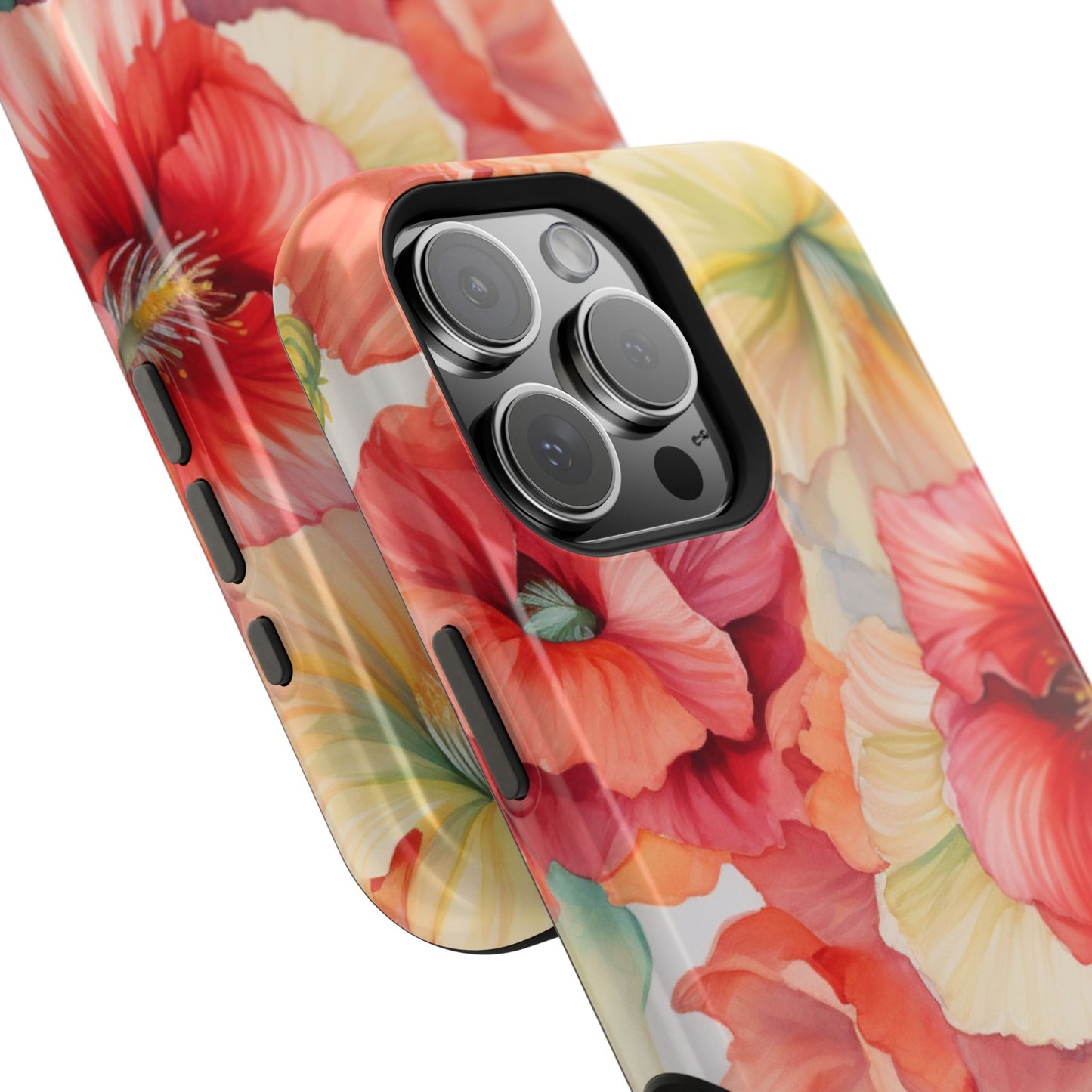 Gumamela Blush Pink Watercolor Floral – MagSafe Compatible iPhone Case