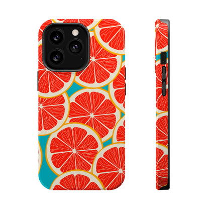 Ruby Grapefruit Pop Tough MagSafe iPhone Case – Vibrant Citrus Design, Shock-Resistant Protection