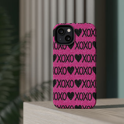 XOXO Glitter Hearts MagSafe Case