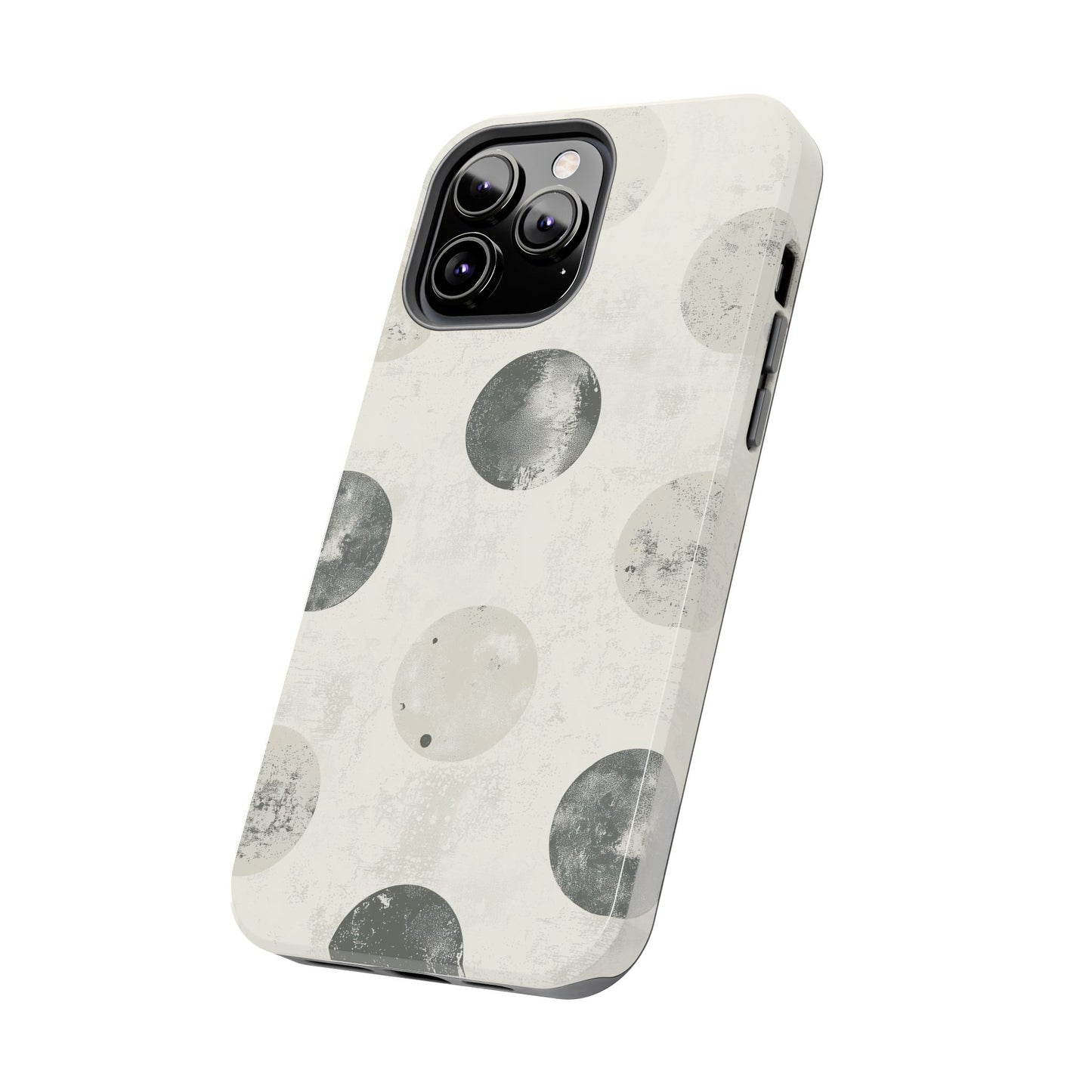 Vintage Polka Dot iPhone Case - Neutral Retro Protective Cover