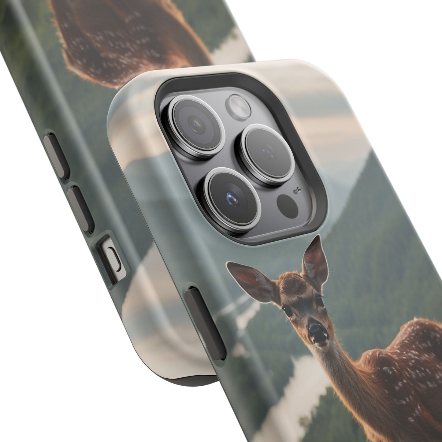 Majestic Fawn Overlooking Mountain Vista MagSafe iPhone Case