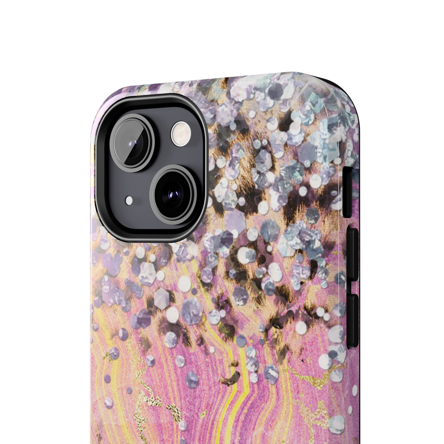 Crystal Glam Leopard - iPhone Series Case with Glitter and Gem Accents