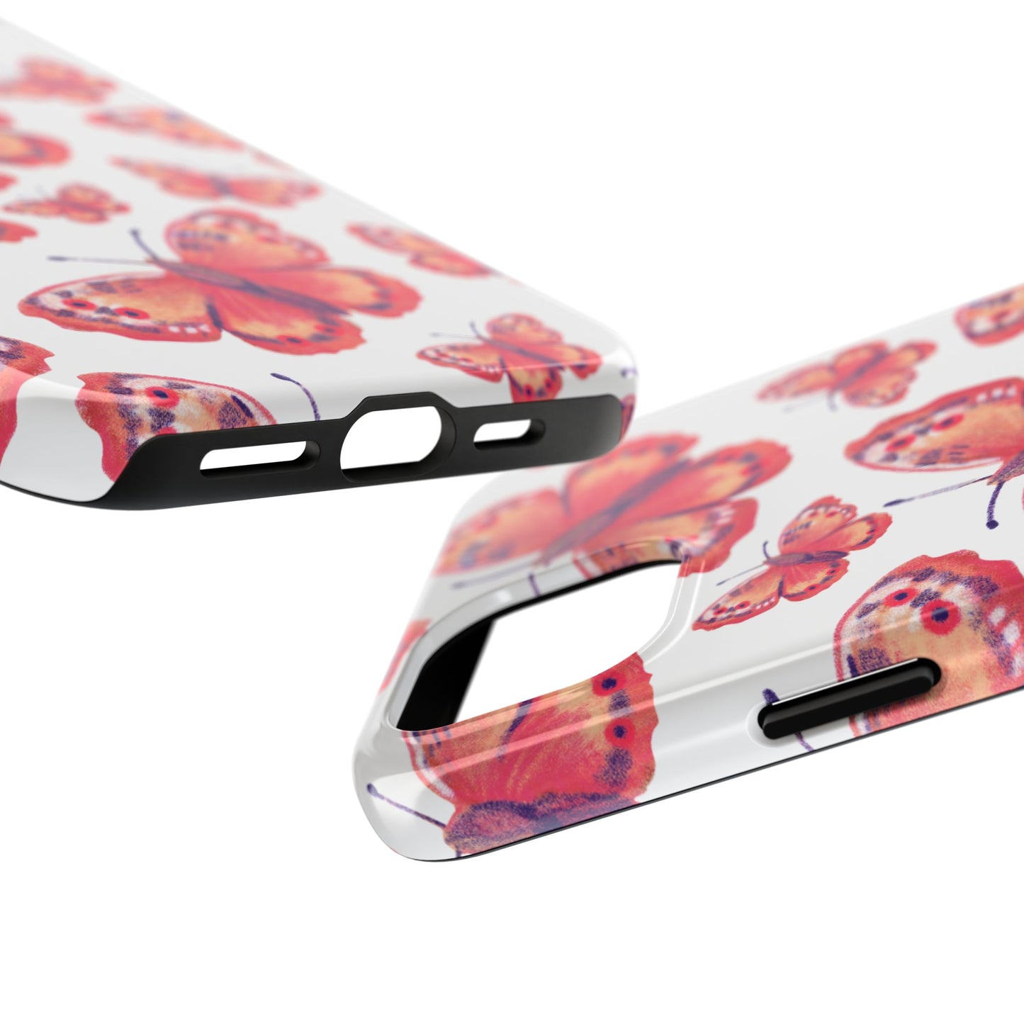 Coral Butterfly iPhone Case – Slim, Protective Design with Bold Watercolor Print