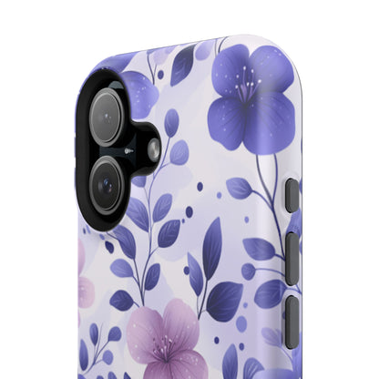 Purple Floral MagSafe iPhone Case – Durable Protection with Elegant Flower Design