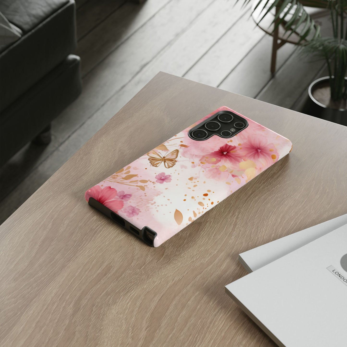 Blush Pink Floral Butterfly - Samsung Galaxy Case