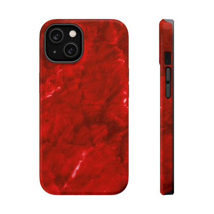 Bold Red Marble MagSafe iPhone Case – Luxe Design Meets Magnetic Precision