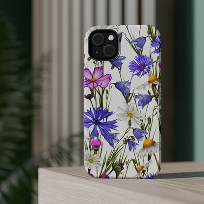 Wildflower Meadow MagSafe Case – Purple, Blue, and White Floral Design