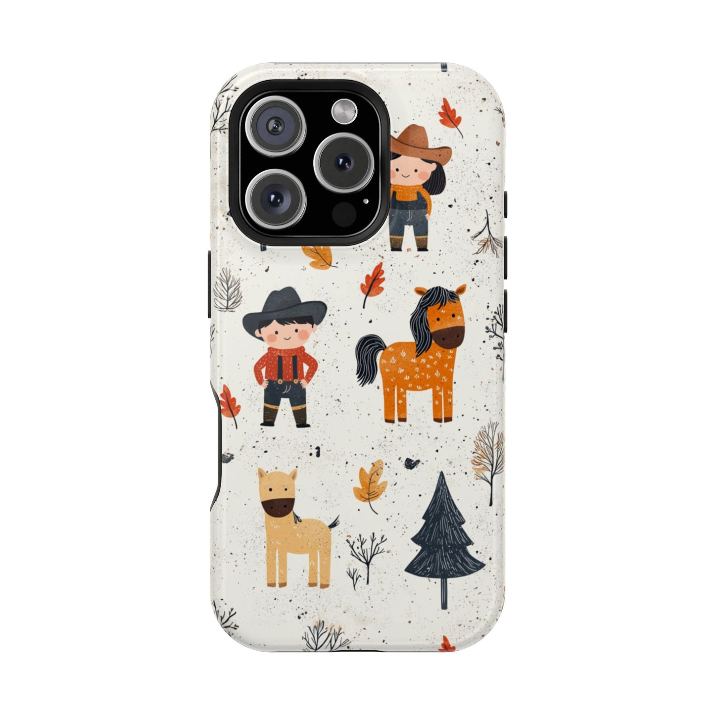 Cowboy Adventures Tough MagSafe iPhone Case – Cute Western Theme, Dual-Layer Protection