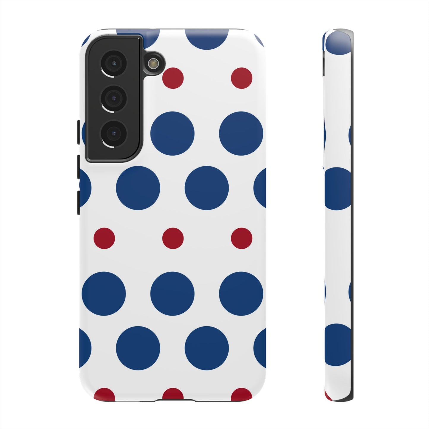 Bold Navy & Red Polka Dot Pattern – Samsung Galaxy Case