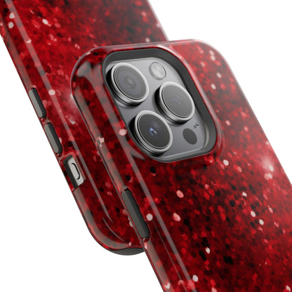 Crimson Glow Glitter MagSafe Case