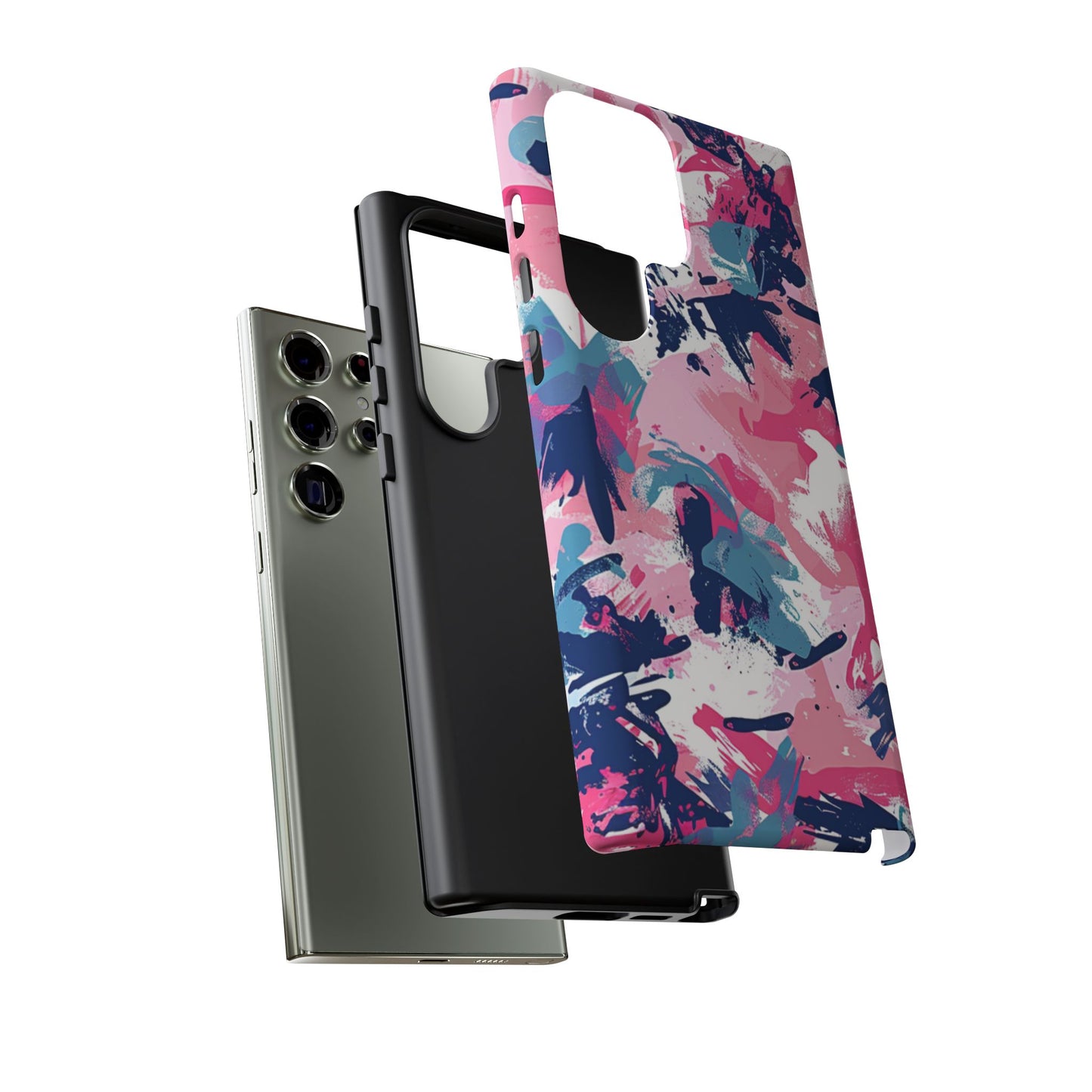 Vibrant Pink & Navy Abstract Splash – Samsung Galaxy Case