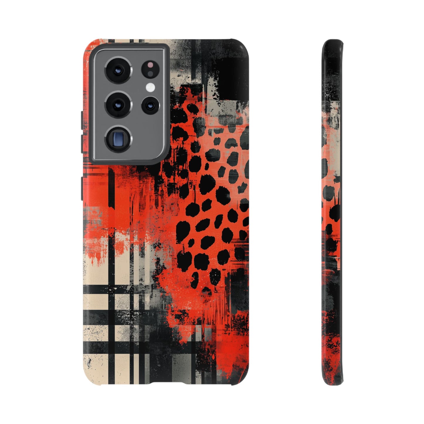 Cheetah Plaid Case – Red & Black Pattern