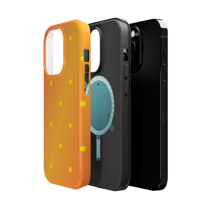 Sunset Gradient Polka Dots MagSafe iPhone Case – Shockproof, Matte Finish, Dual-Layer Protection