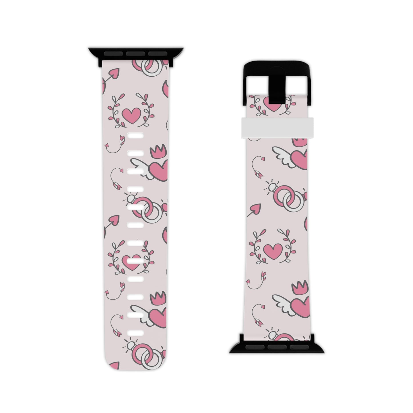 Pink Love Icons Apple Watch Band