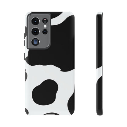 Bold Black and White Cow Print Tough Samsung Galaxy Case – Modern Animal Pattern with Dual-Layer Protection