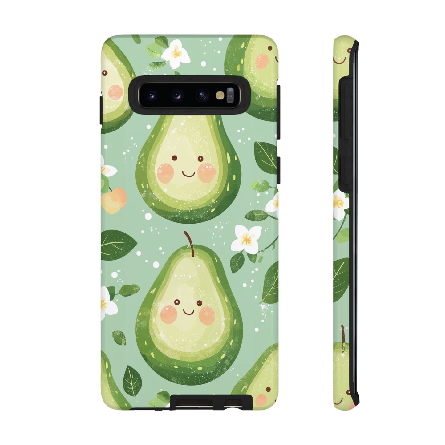 Avocado Face Parade Tough Samsung Galaxy Case – Cute Fruit Design, Dual - Layer Protection - BOGO Cases